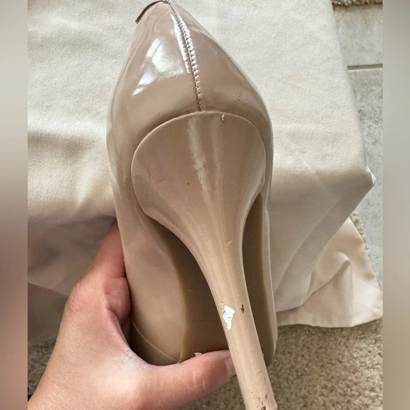 BCBGeneration Heels Beige Nude Patent Platform Pointy Toe - Size 6 - Picture 5 of 8